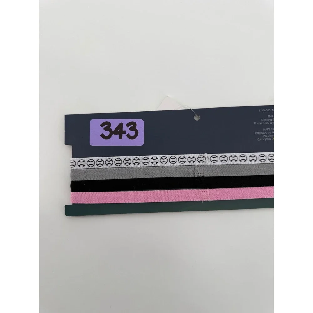 DSG Elastic Softball Headbands 4 Pack‎ Multi Color Baseball Print Athletic